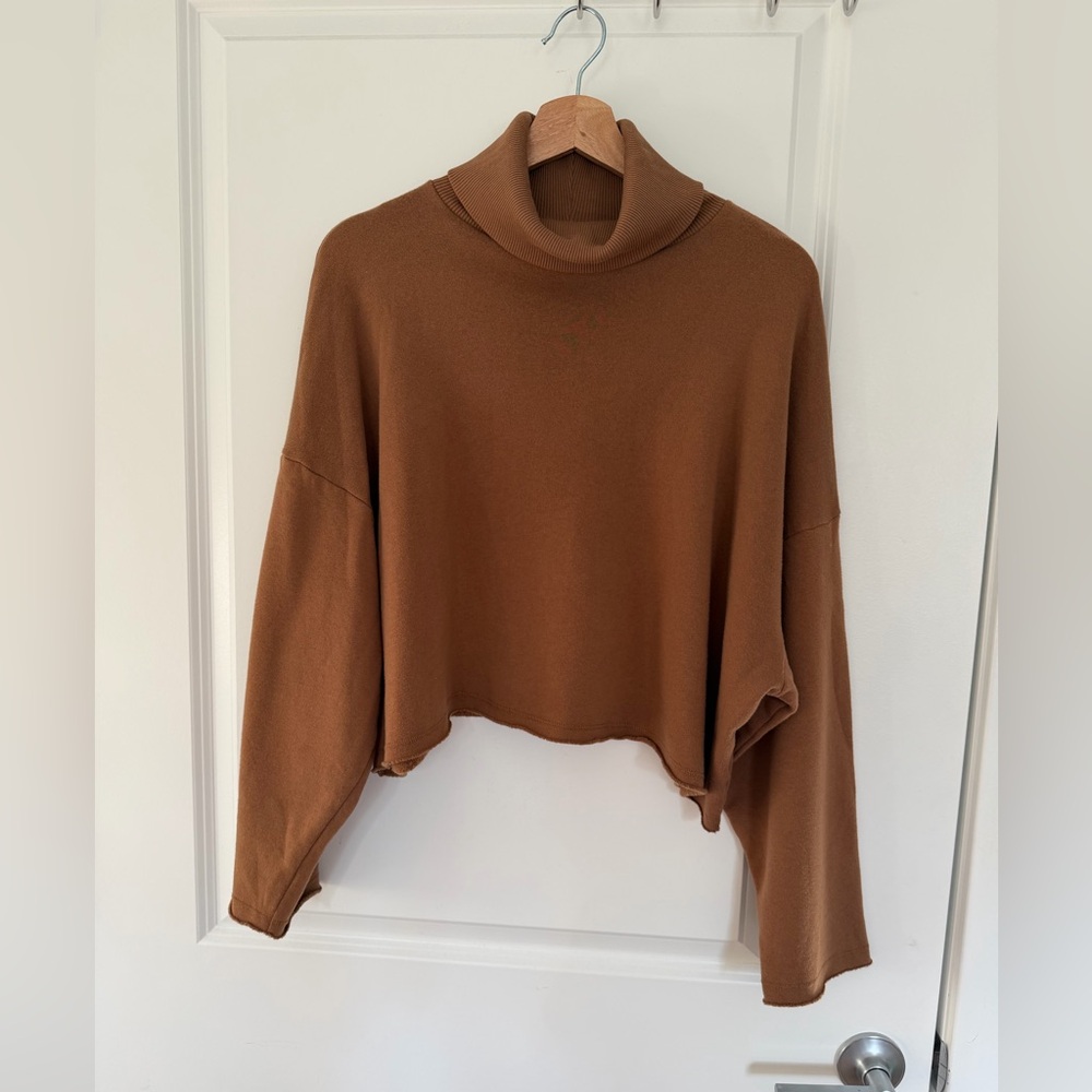 American Eagle Outfitters like NEW size XS Cropped Turtleneck Sweater in Camel